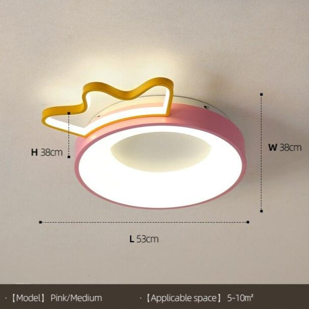 Lámpara de techo LED para niños en forma de corona de colores Principesa