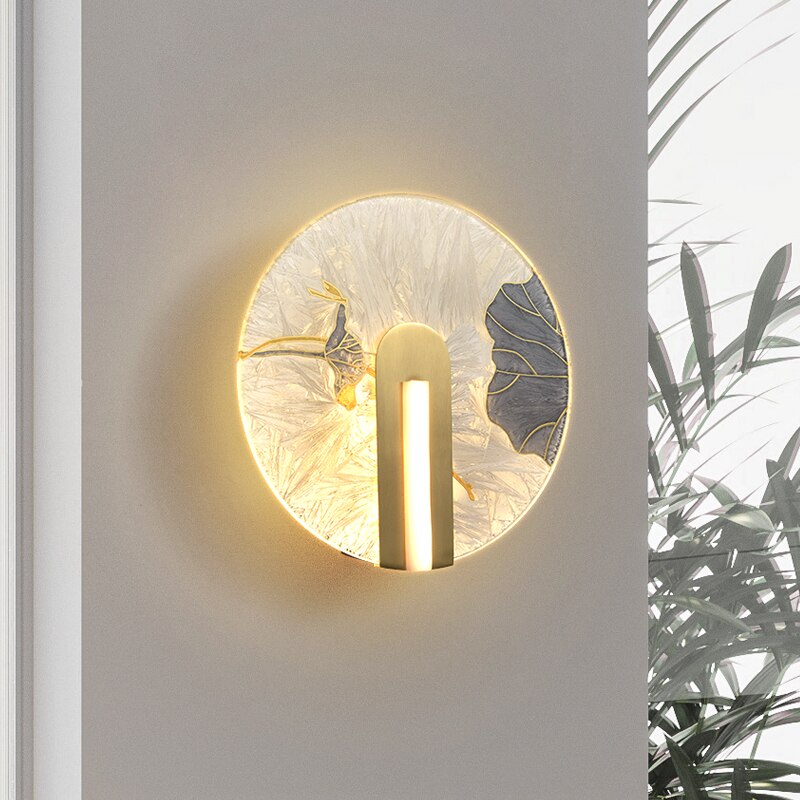 wall lamp Asian style LED glass design Yuaming