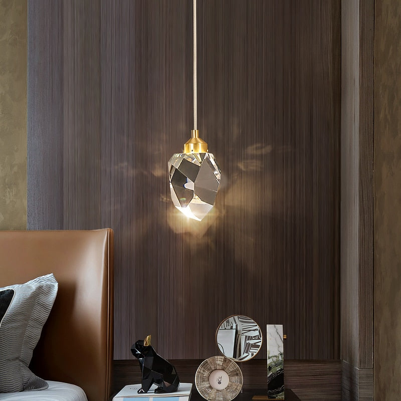 Suspension simple moderne LED en cristal Tyana - vue 2 sur 5