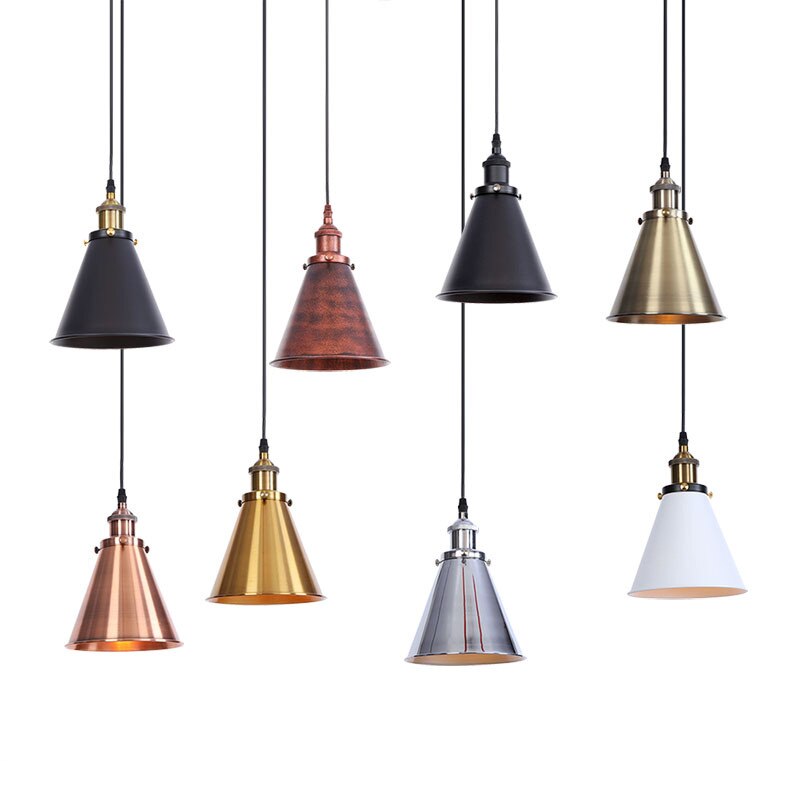pendant light industrial with lampshade conical metal Shorah