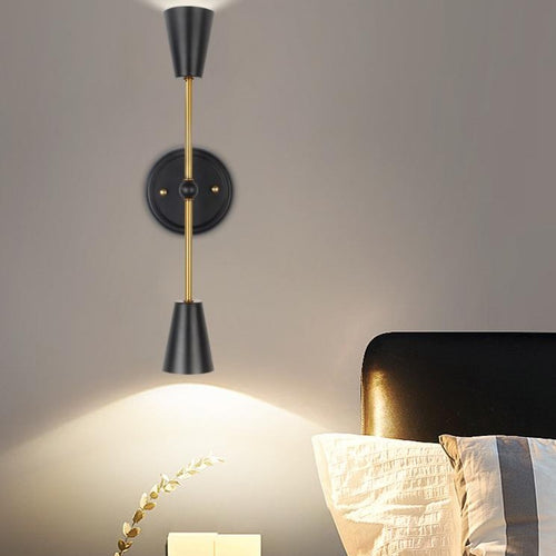 wall lamp industrial wall in black and gold metal Galioni
