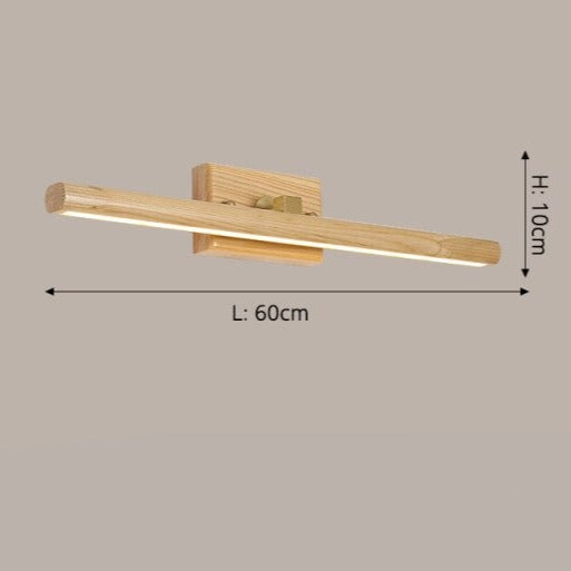 Aplique LED rectangular escandinavo de madera Andoitza