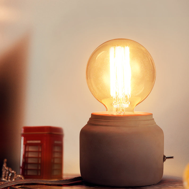 Retro cement table lamp in grey Lino