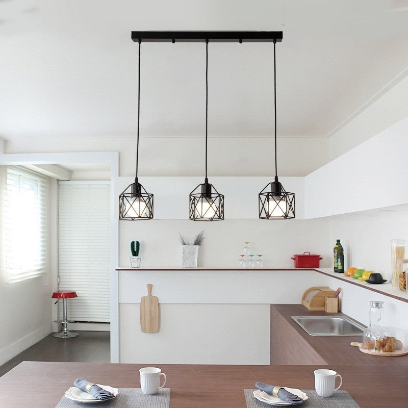 Hexagon Industrial metal Cage Pendant light