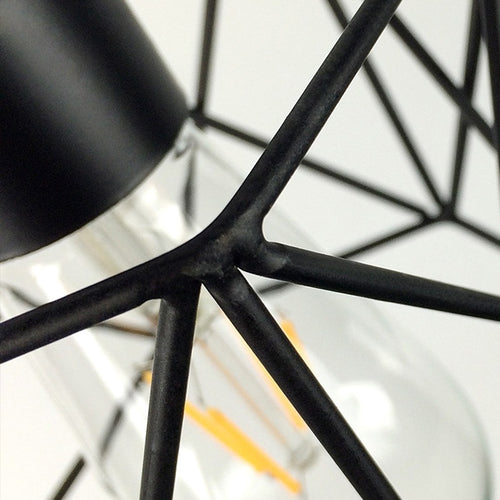 Suspension cage en métal industriel hexagone