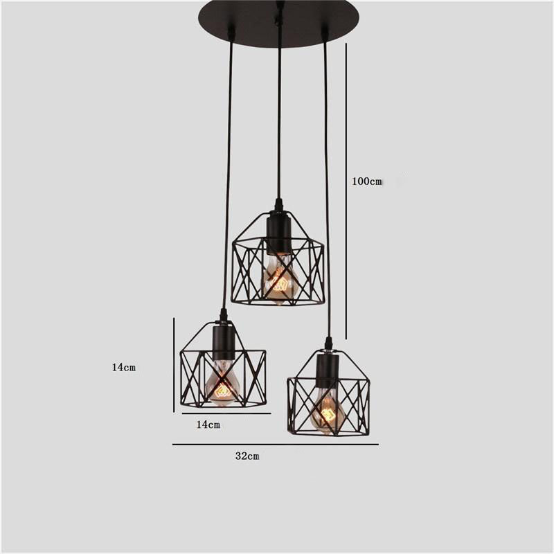 Lámpara de suspensión jaula metálica industrial hexagonal