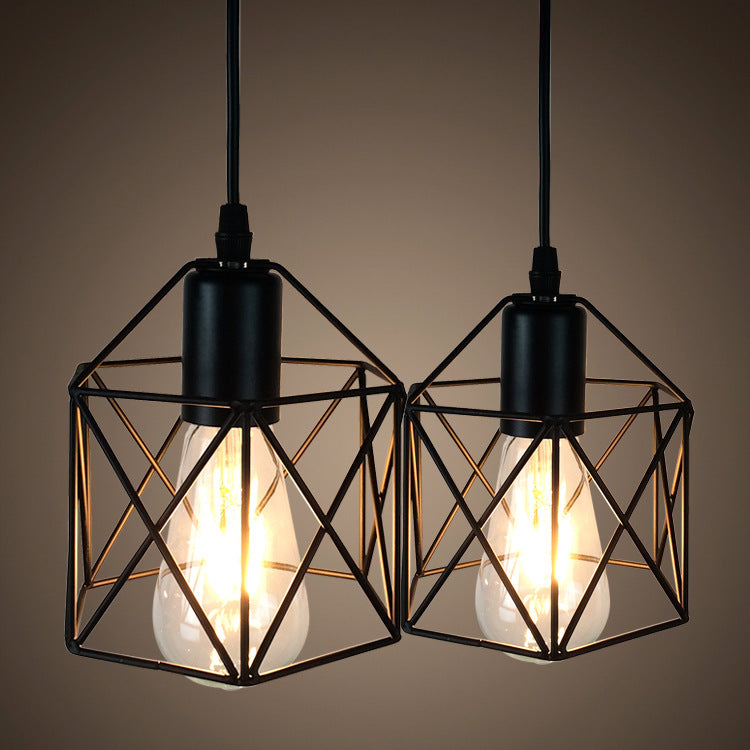 Hexagon Industrial metal Cage Pendant light