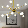 Lustre design doré avec plusieurs branches American