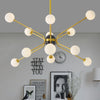 Lustre design doré avec plusieurs branches American