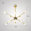 Lustre design doré avec plusieurs branches American