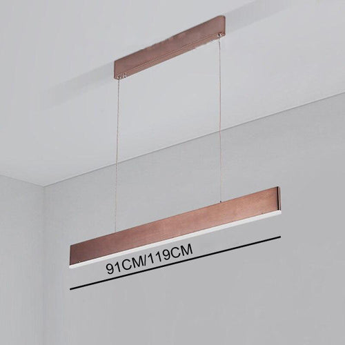 Lustre design LED barre très fine rectangulaire suspendue - vue 5 sur 4