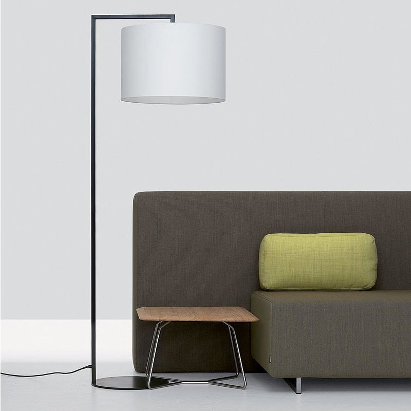 Floor lamp modern with lampshade rounded fabric Atmosphere