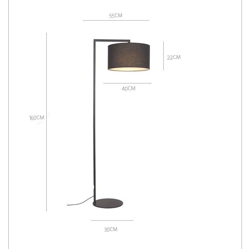 Floor lamp modern with lampshade rounded fabric Atmosphere