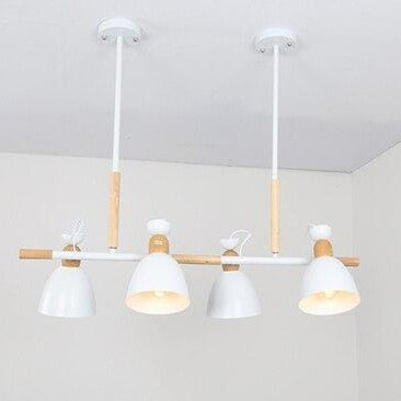 Pendant lamp with metal and wood spots Wooden (several colors)