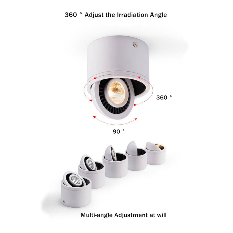 Moderno foco LED de aluminio giratorio de 360 grados Volteo