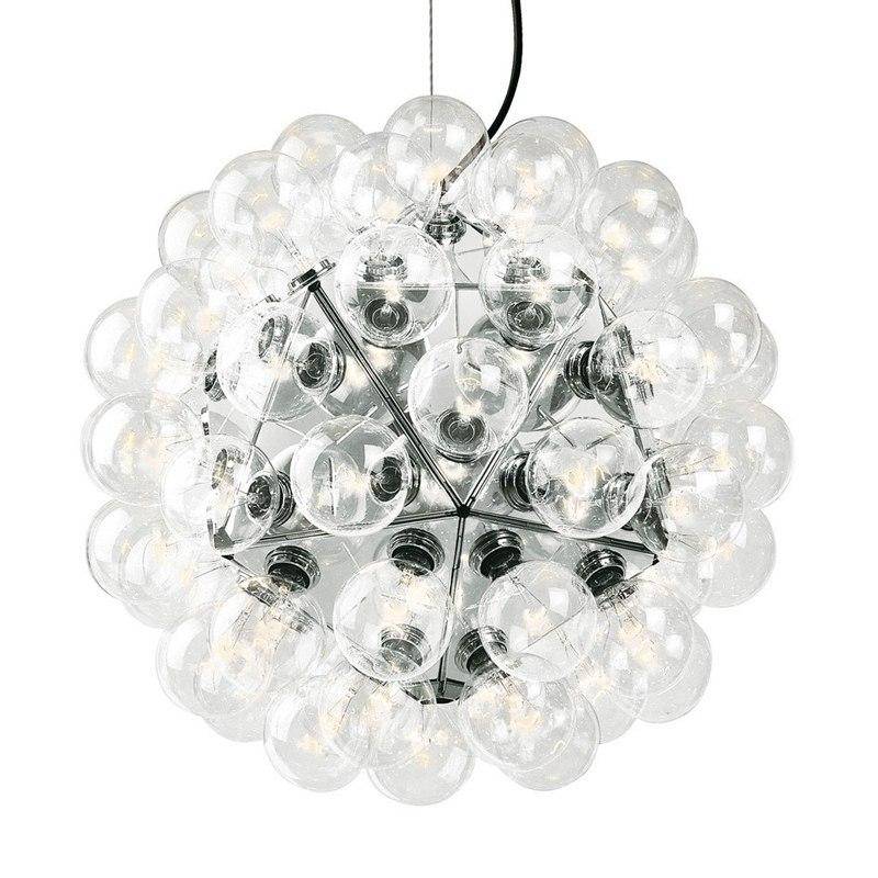 Suspension chromé avec lampes Castiglioni