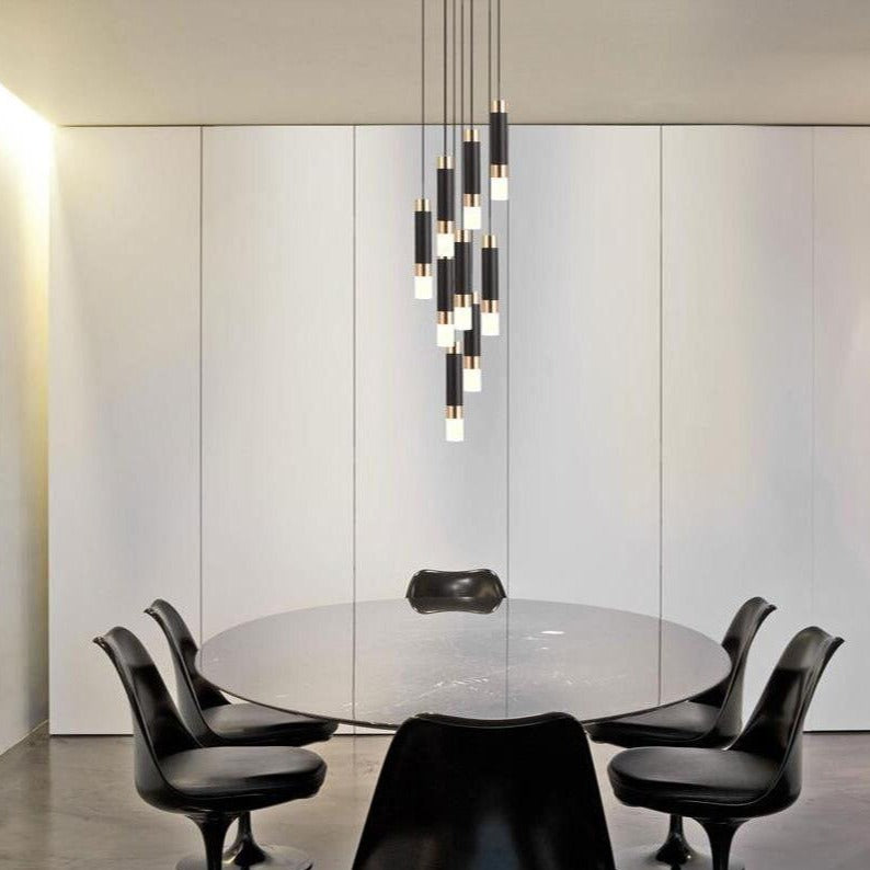 Suspension design LED cylindrique en métal et en verre Luisa - vue 4 sur 13
