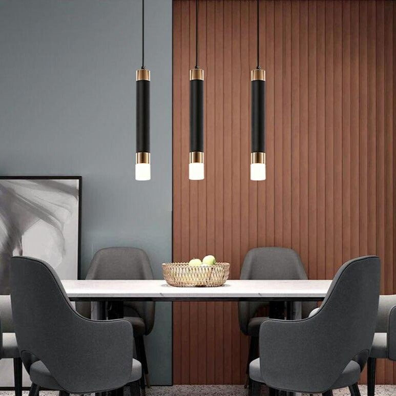 Suspension design LED cylindrique en métal et en verre Luisa - vue 8 sur 13