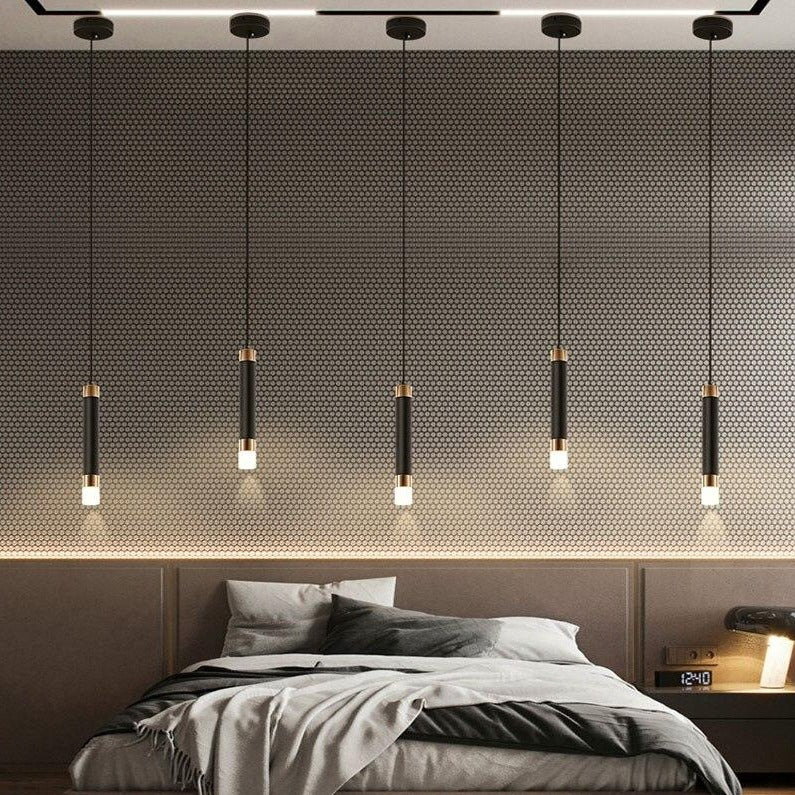 Suspension design LED cylindrique en métal et en verre Luisa - vue 3 sur 13