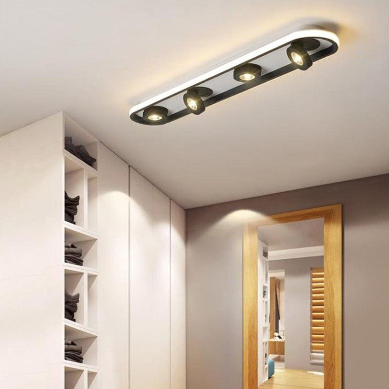 Moderna lámpara de techo LED ovalada con ángulo de giro Charly