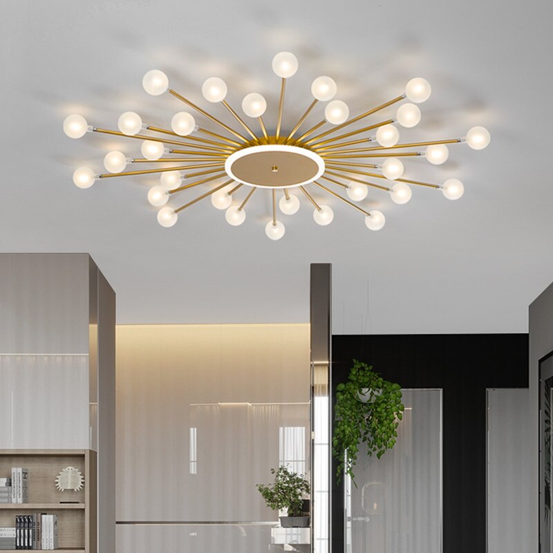 Plafonnier moderne LED en forme de soleil avec perles Janira - vue 4 sur 16