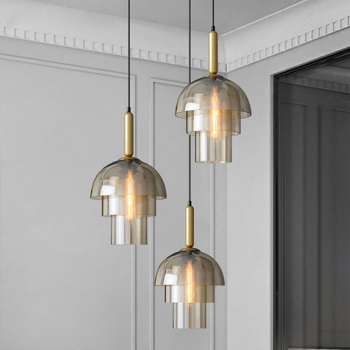 Suspension moderne LED plusieurs abat-jour arrondis Aymar - vue 3 sur 9