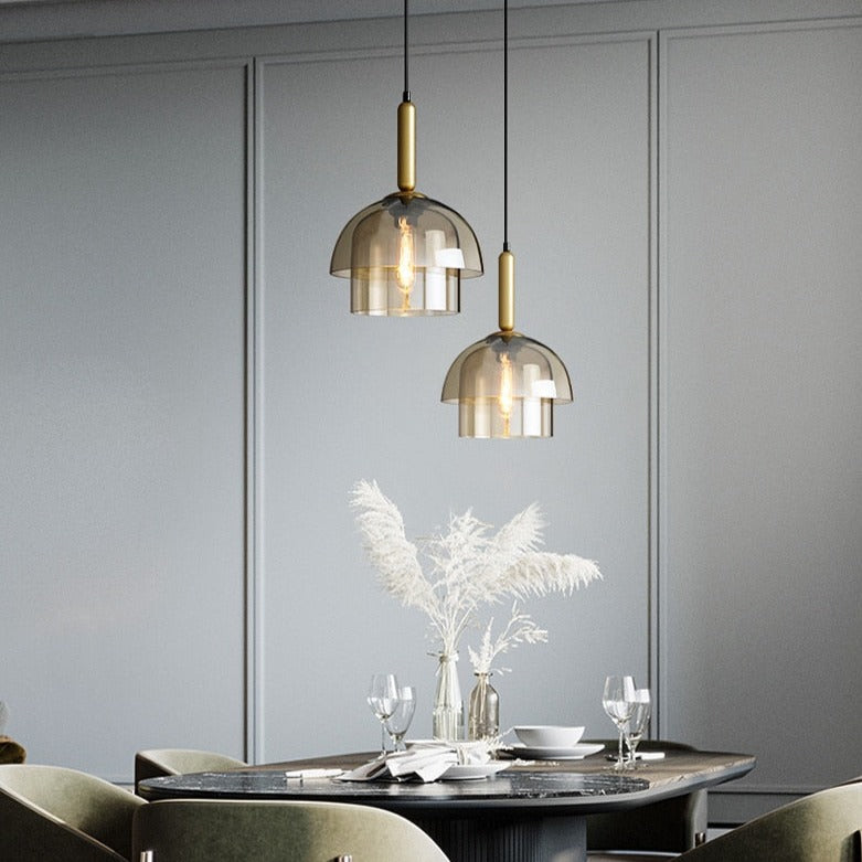 Suspension moderne LED plusieurs abat-jour arrondis Aymar - vue 7 sur 9