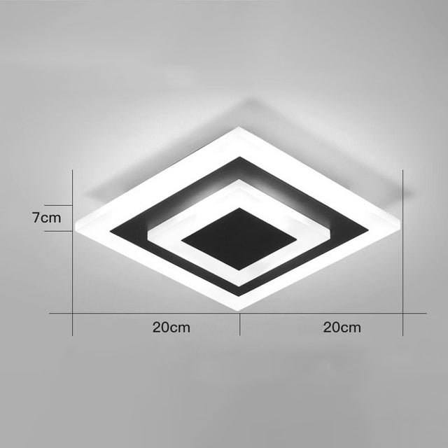 Plafonnier design LED en forme circulaire ou carré en métal Davis - vue 5 sur 8