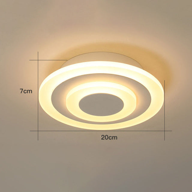 Design LED ceiling lamp in circular or square shape in Davis metal