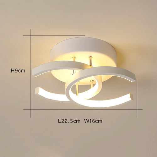 Plafonnier moderne LED avec 2 C croisées en métal Donatelo
