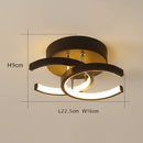 Plafonnier moderne LED avec 2 C croisées en métal Donatelo