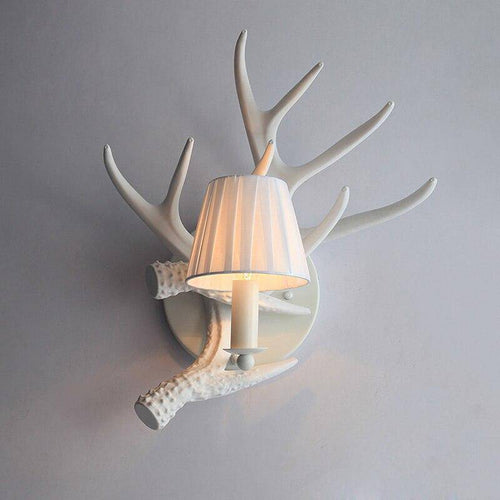 Applique murale rustique LED en bois blanc avec abat-jour vintage - vue 4 sur 7