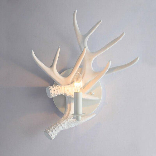 Applique murale rustique LED en bois blanc avec abat-jour vintage - vue 6 sur 7