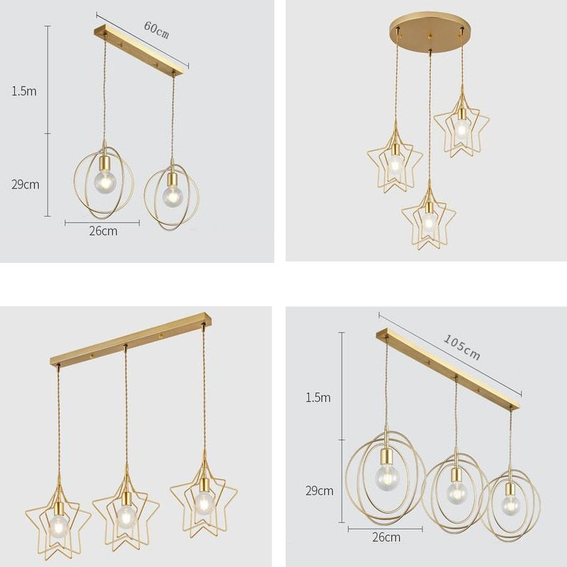 Modern LED chandelier with several geometrical shapes Yria