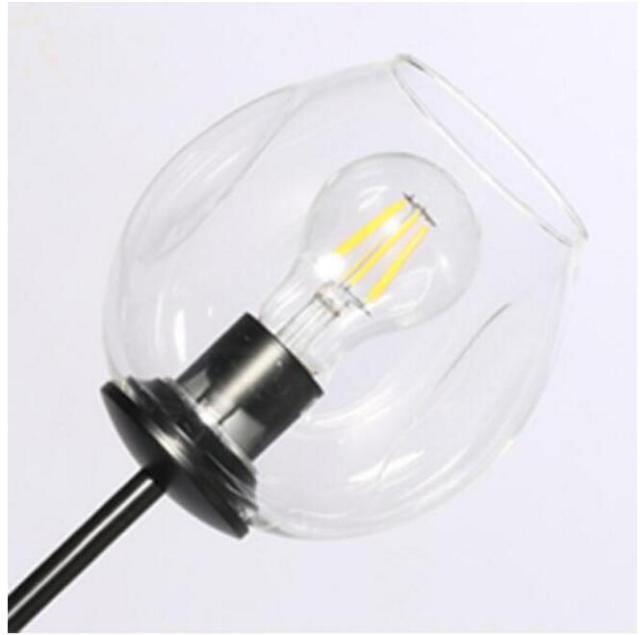 Lámpara de araña design industrial con bolas de cristal colgantes Interior