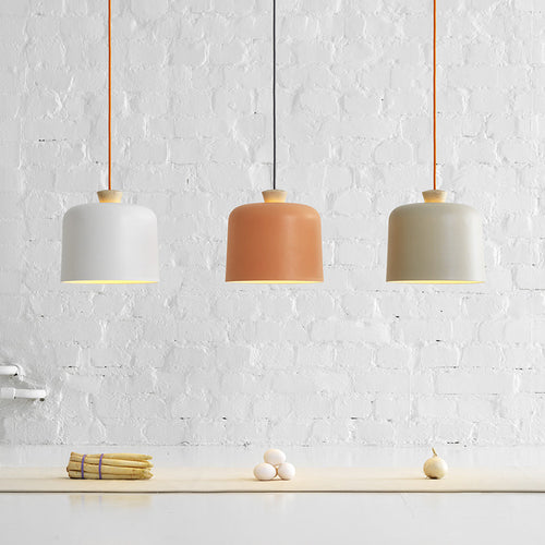 pendant light scandinavian with lampshade metal and wood Maloe