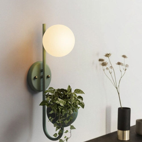 Applique murale moderne LED avec pot de plantes Xenia