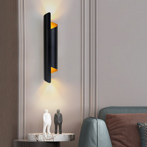 wall lamp modern cylindrical metallic LED wall mounted Amaia