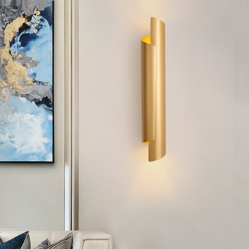 Applique murale moderne LED cylindrique et métallique Amaia