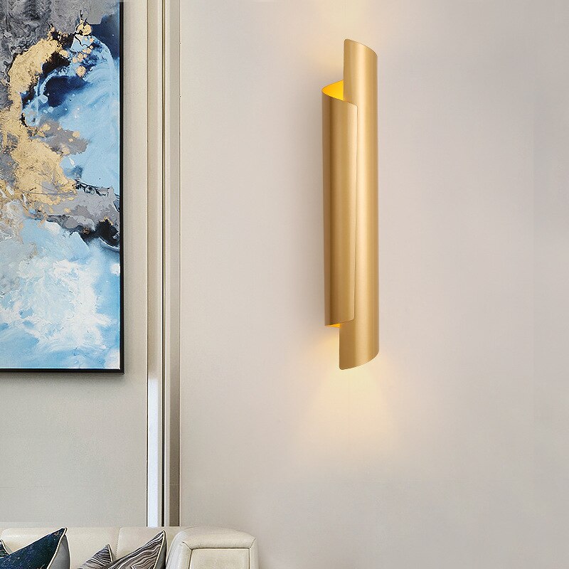 wall lamp modern cylindrical metallic LED wall mounted Amaia
