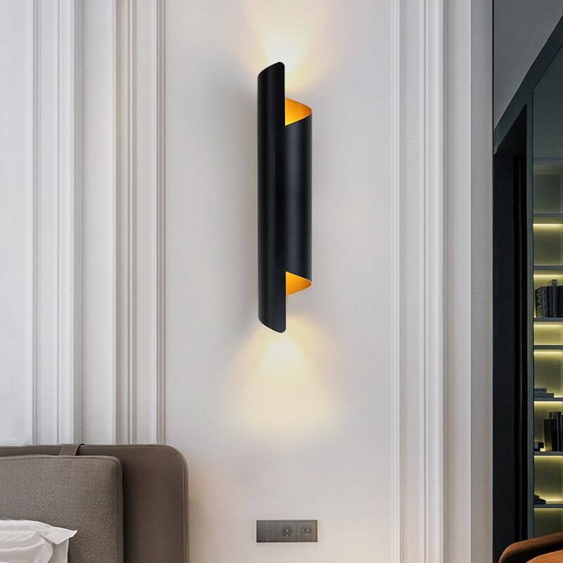 Applique murale moderne LED cylindrique et métallique Amaia