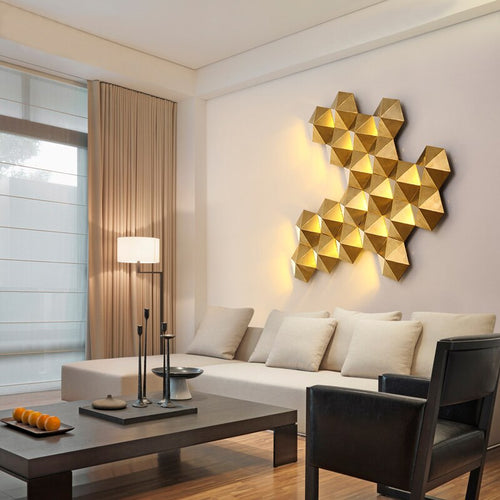 wall lamp modern LED beehive gold wall mount Zaida