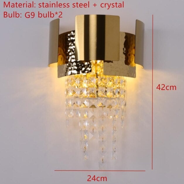 Moderna lámpara de pared LED con gotas de cristal Vega