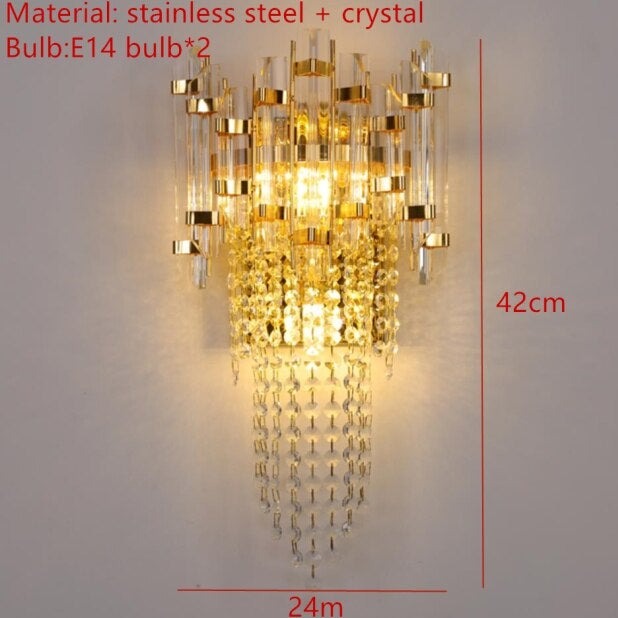 wall lamp modern LED wall with Vega crystal drops