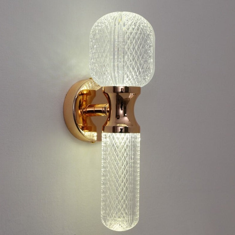 Aplique LED moderno Ursa de cristal y detalles dorados