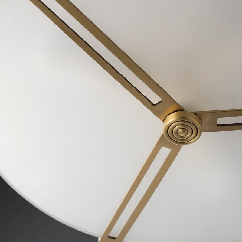 Round LED ceiling lamp in glass and gold metal Pablo