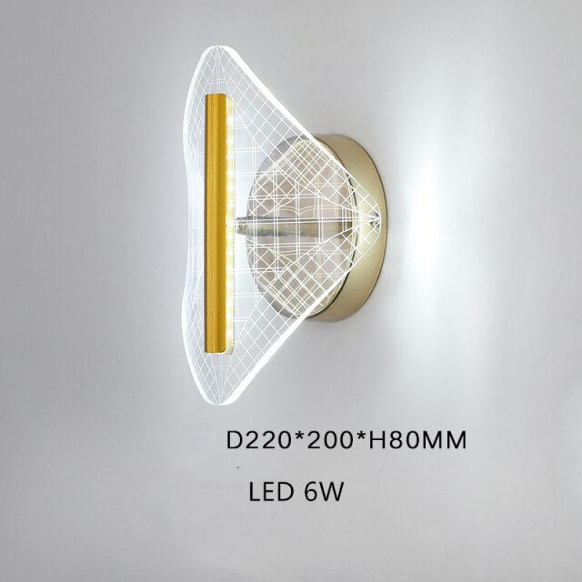 Applique murale LED moderne transparent et doré Jilor