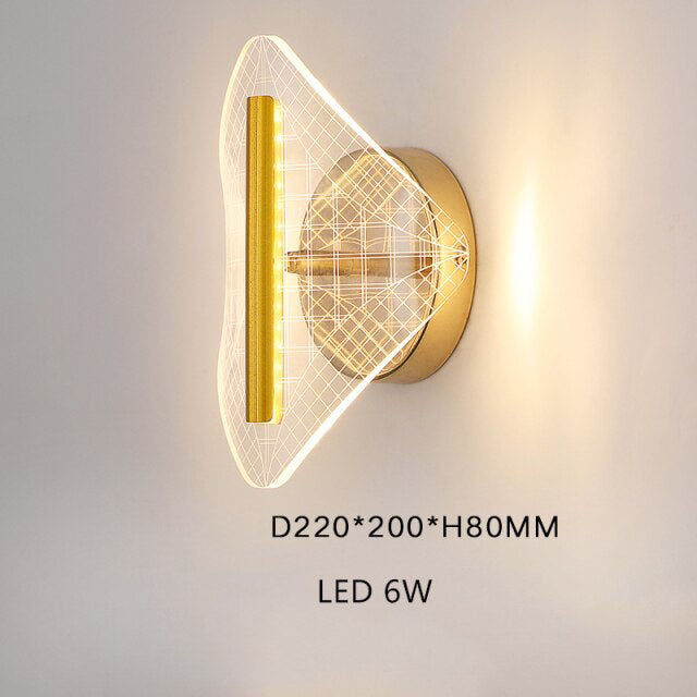 Aplique moderno de LEDs dorados y transparentes de Jilor
