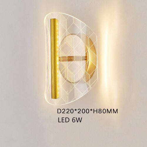 Applique murale LED moderne transparent et doré Jilor - vue 10 sur 10