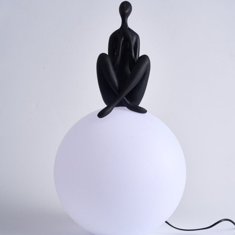 Art deco style LED table lamp with Bloomie silhouette